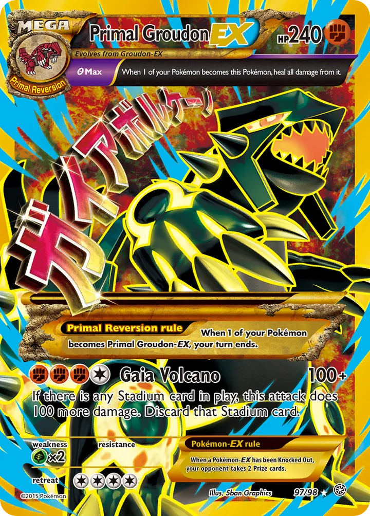 XY—Ancient Origins 英語版 Primal Groudon-EX 97 カード表面
