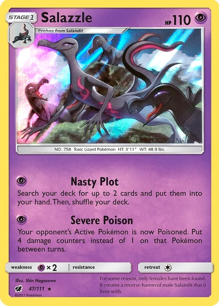 Sun & Moon—Crimson Invasion 영어판 Salazzle 47 카드 앞면