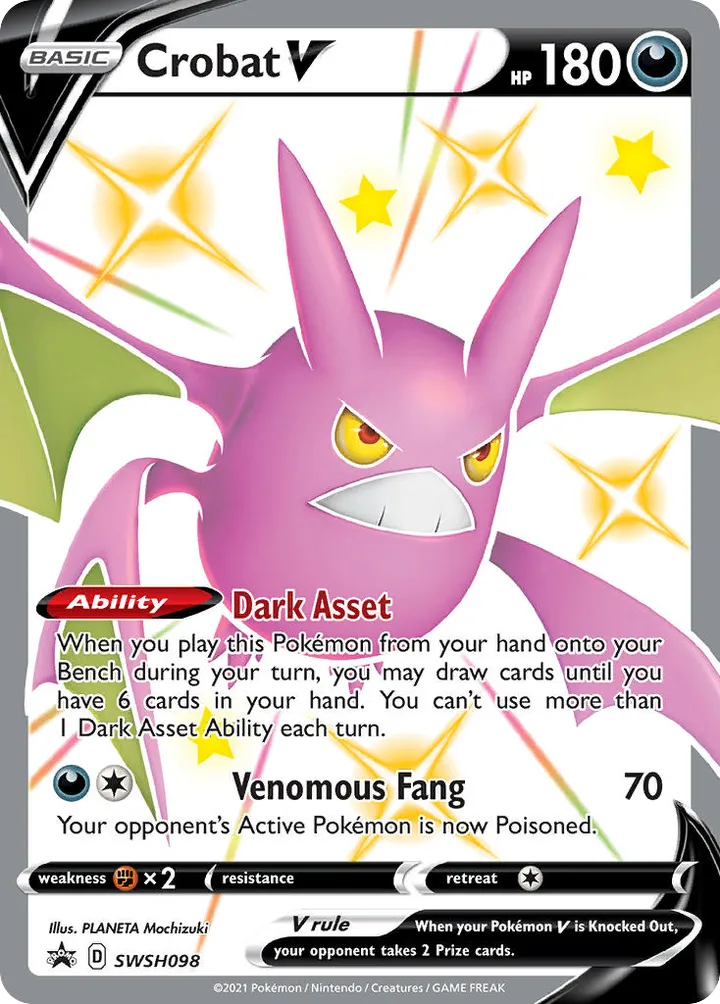 SWSH Black Star Promos 영어판 Crobat V SWSH098 카드 앞면