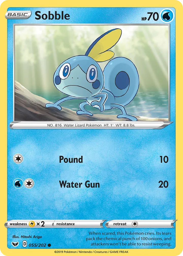 Sword & Shield 영어판 Sobble 55 카드 앞면