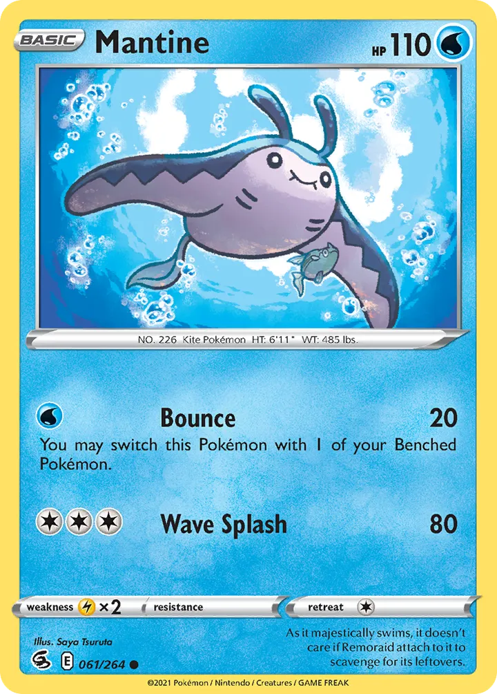 Sword & Shield—Fusion Strike 영어판 Mantine 61 카드 앞면
