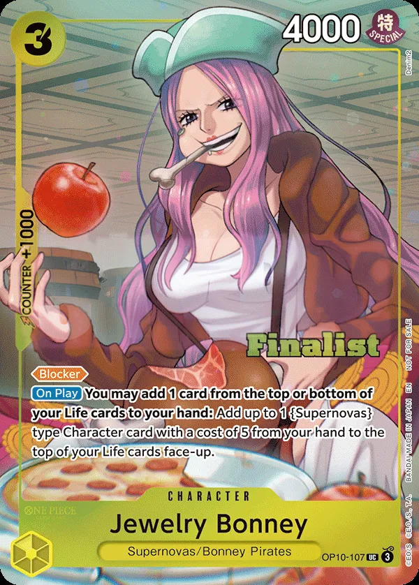 Royal Blood 英語版 Jewelry Bonney OP10-107 · パラレル 2 カード表面