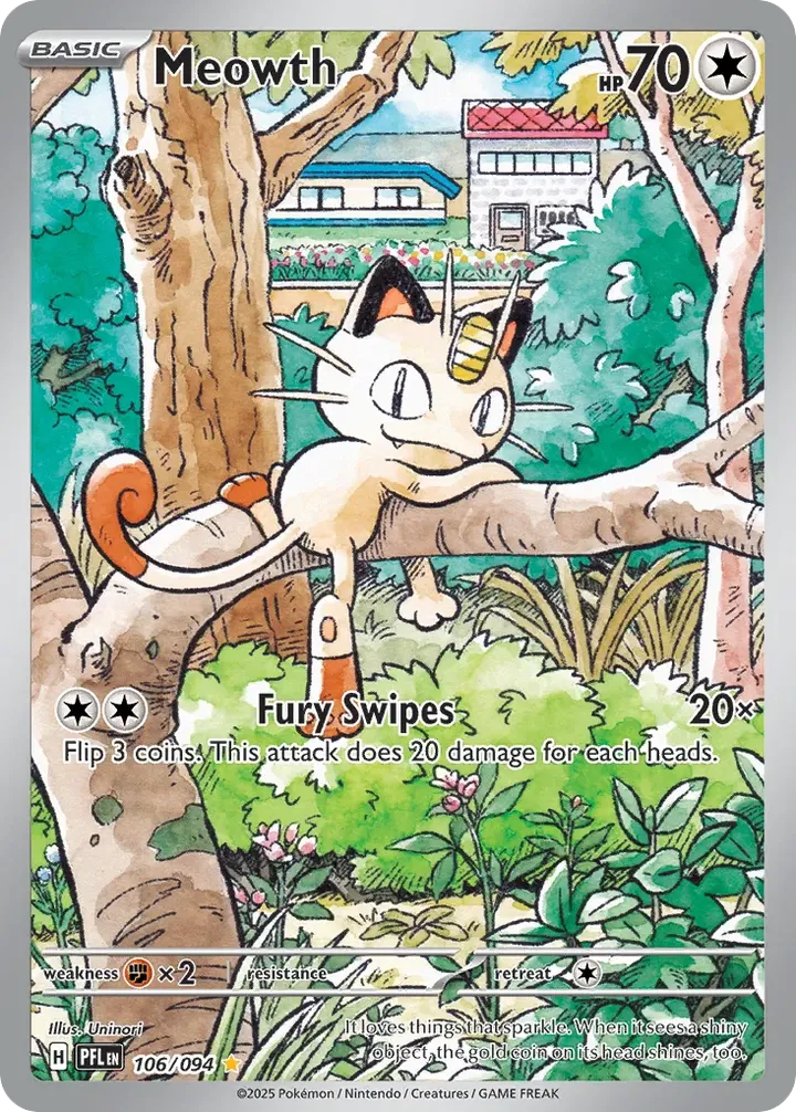 Mega Evolution—Phantasmal Flames 영어판 Meowth 106 카드 앞면