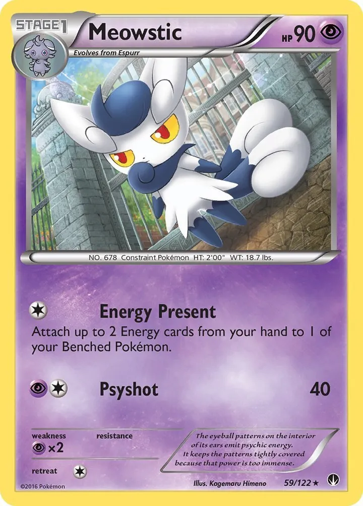 XY—BREAKpoint 英語版 Meowstic 59 カード表面