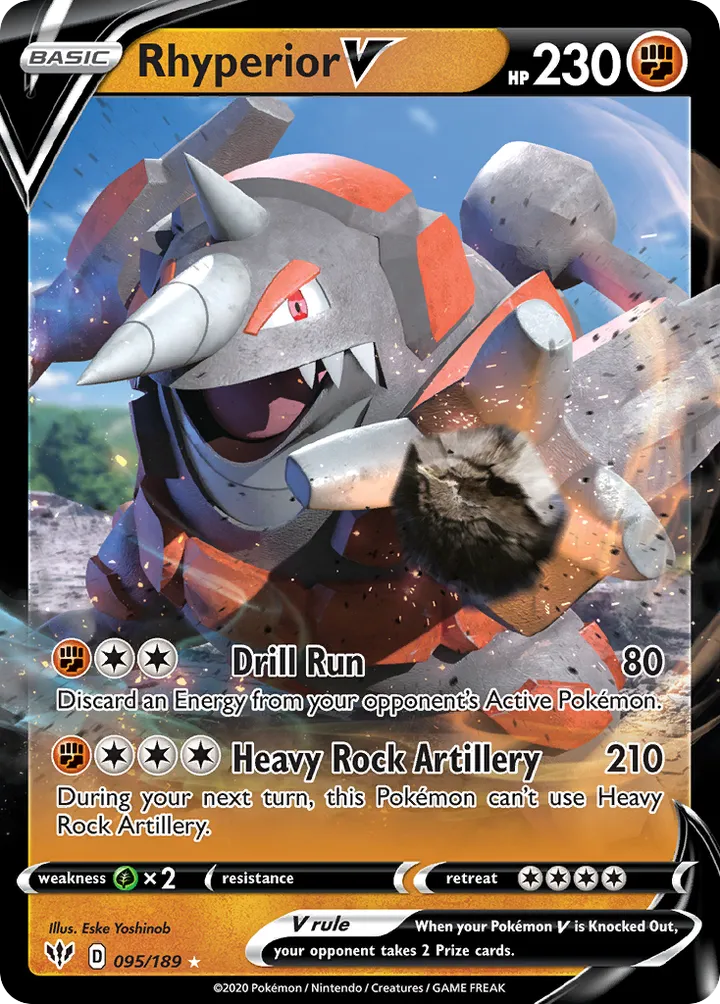 Sword & Shield—Darkness Ablaze 영어판 Rhyperior V 95 카드 앞면