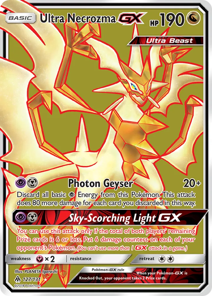 Sun & Moon—Forbidden Light 영어판 Ultra Necrozma GX 127 카드 앞면