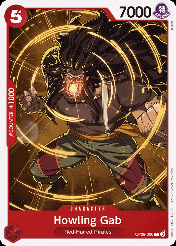 Emperors in the New World 영어판 Howling Gab OP09-006 카드 앞면
