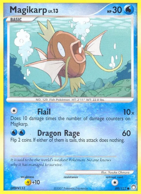 Diamond & Pearl—Mysterious Treasures 영어판 Magikarp 89 카드 앞면
