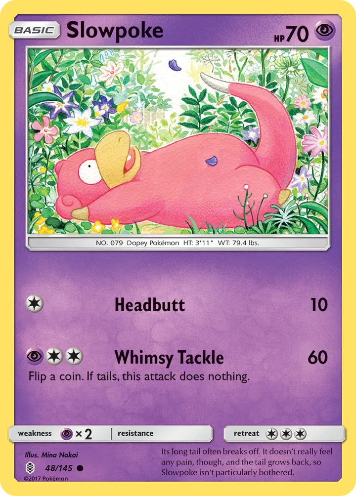 Sun & Moon—Guardians Rising 영어판 Slowpoke 48 카드 앞면