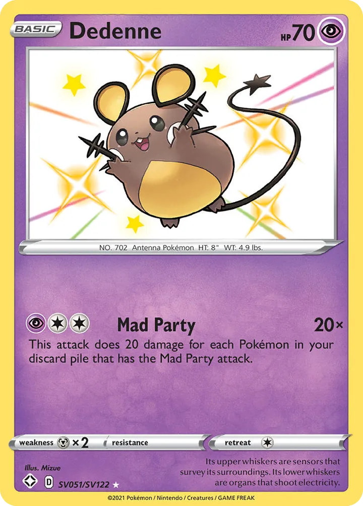 Shining Fates 영어판 Dedenne SV051 카드 앞면