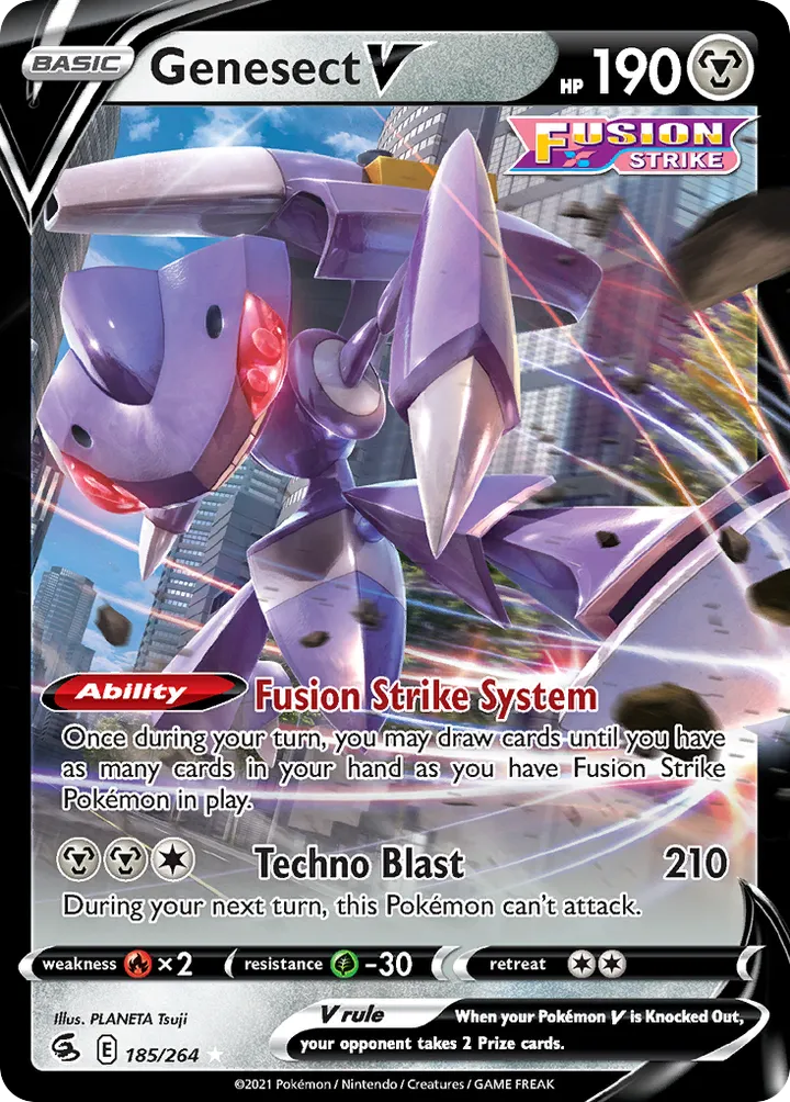 Sword & Shield—Fusion Strike 영어판 Genesect V 185 카드 앞면