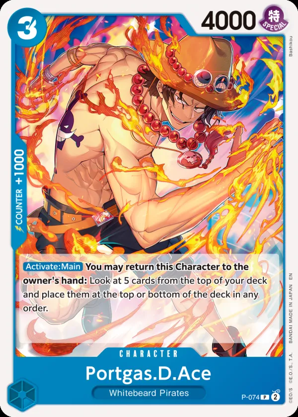 Promotion Cards 영어판 Portgas.D.Ace P-074 카드 앞면