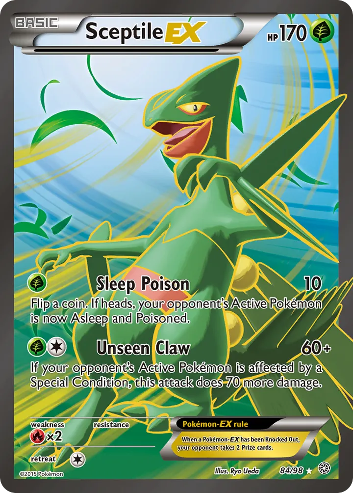 XY—Ancient Origins 英語版 Sceptile-EX 84 カード表面