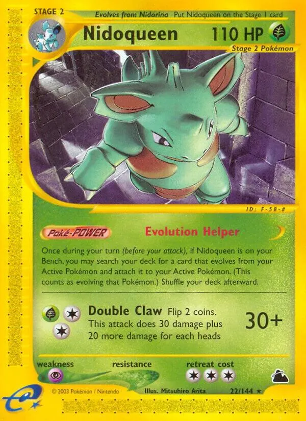 Skyridge 영어판 Nidoqueen 22 카드 앞면