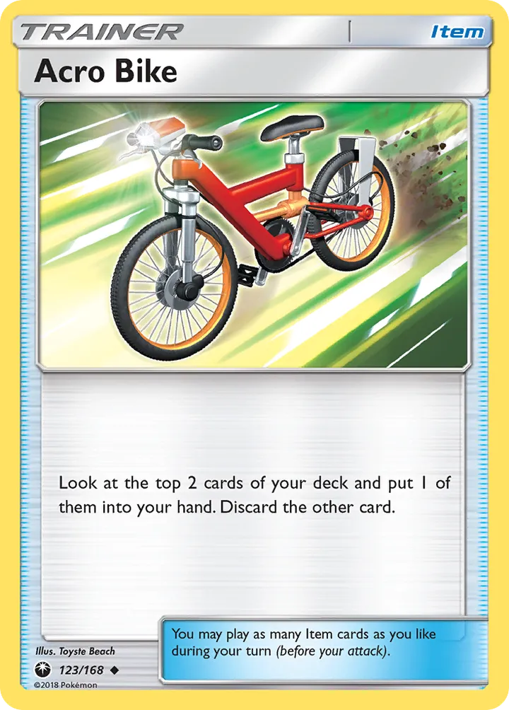 Sun & Moon—Celestial Storm 영어판 Acro Bike 123 카드 앞면