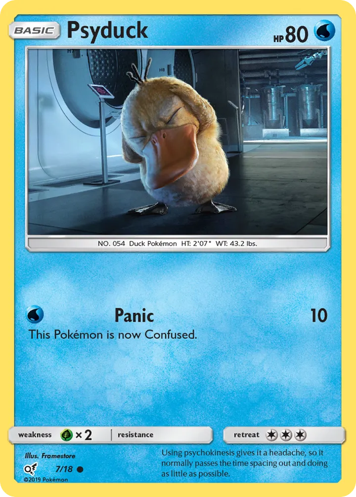 Detective Pikachu 영어판 Psyduck 7 카드 앞면