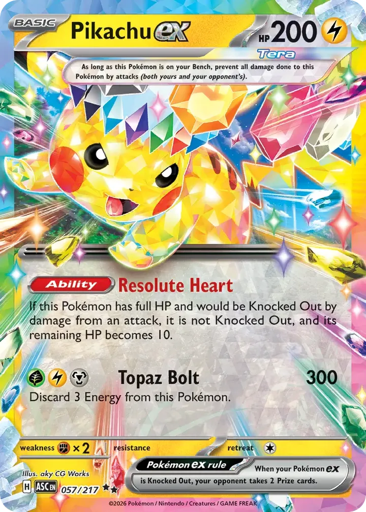 Mega Evolution—Ascended Heroes 英語版 Pikachu ex 57 カード表面