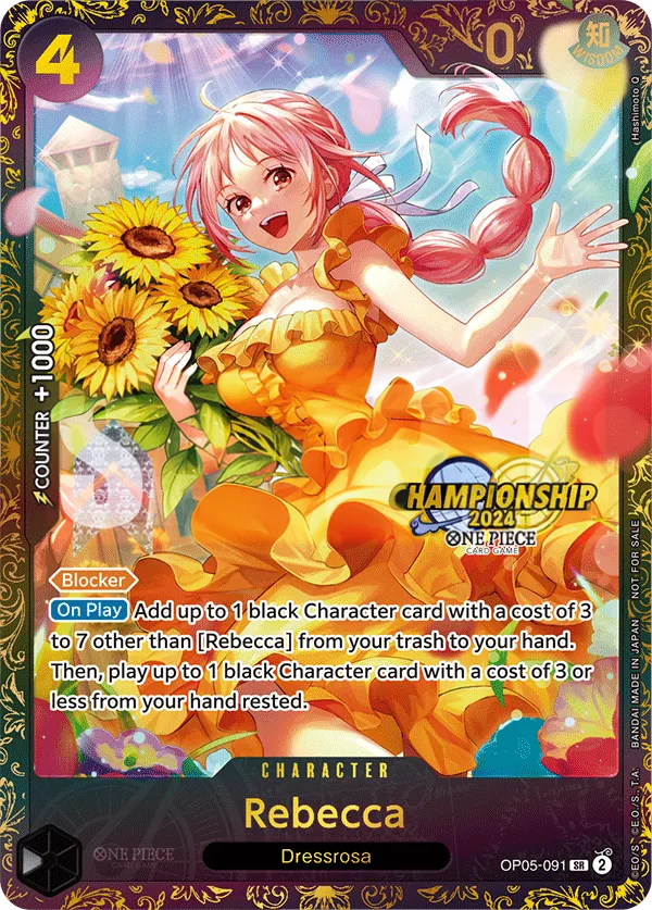 Awakening of the New Era 英語版 Rebecca OP05-091 · パラレル 3 カード表面