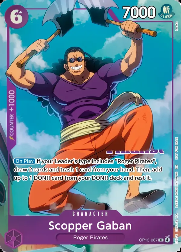 Carrying on His Will 英語版 Scopper Gaban OP13-067 · チャンピオンシップ ファイナリスト カード表面