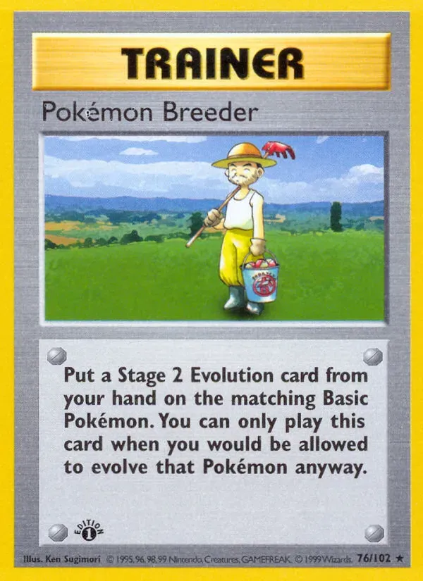 Base Set 영어판 Pokémon Breeder 76 카드 앞면