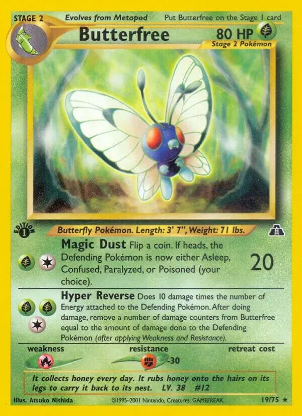 Neo Discovery 영어판 Butterfree 19 카드 앞면