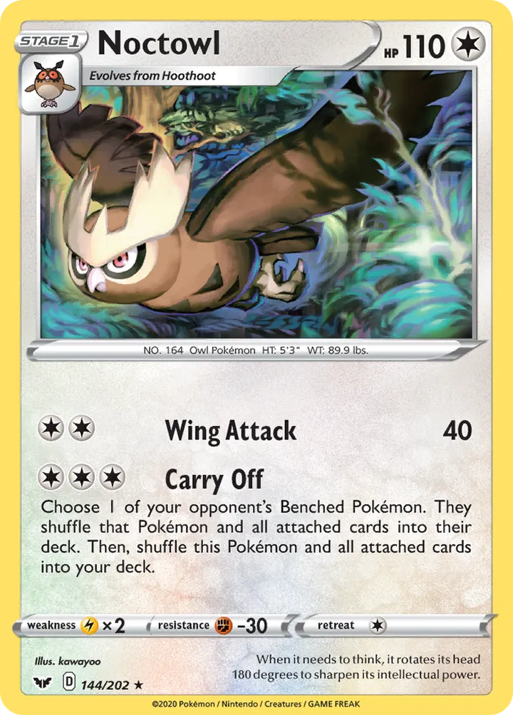 Sword & Shield 영어판 Noctowl 144 카드 앞면