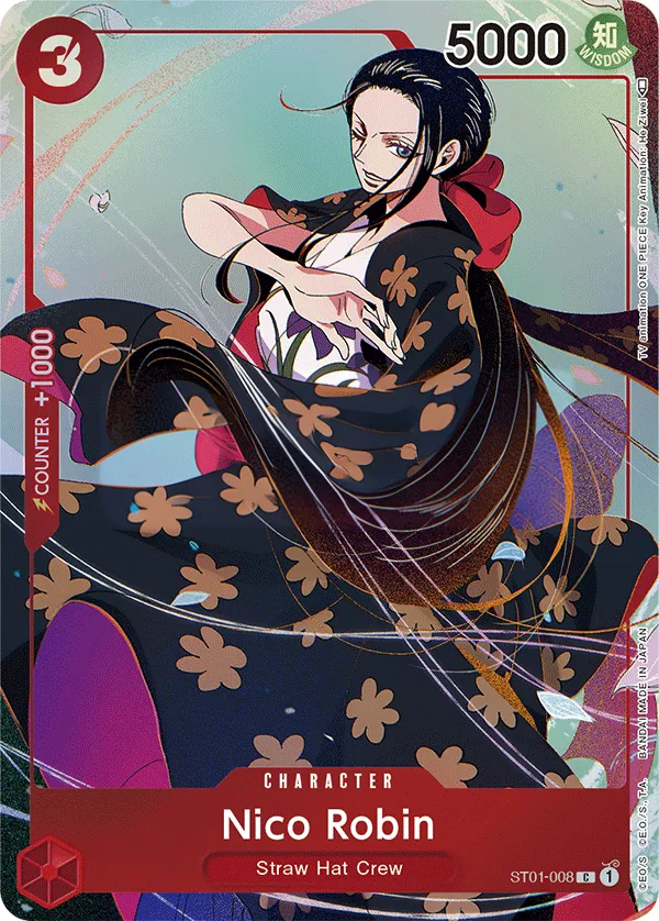 Straw Hat Crew 영어판 Nico Robin ST01-008 · 패럴렐 2 카드 앞면