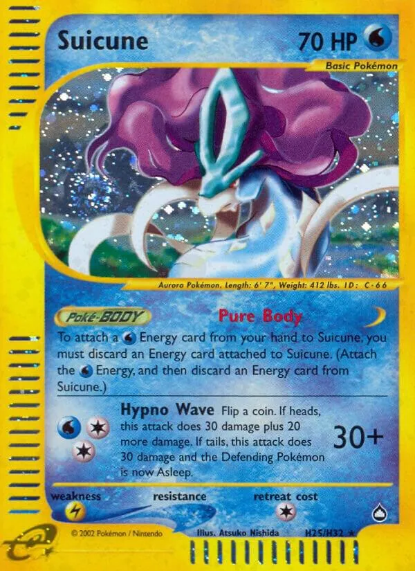 Aquapolis 英語版 Suicune H25 カード表面