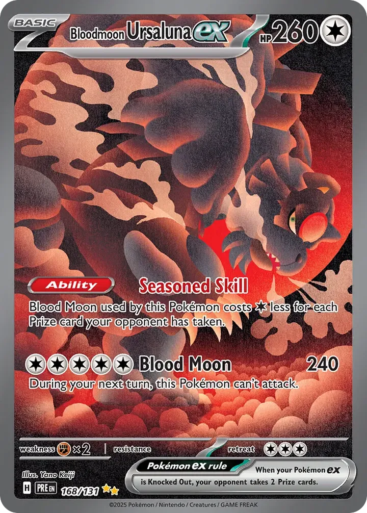 Front of Bloodmoon Ursaluna ex 168, Scarlet & Violet—Prismatic Evolutions English