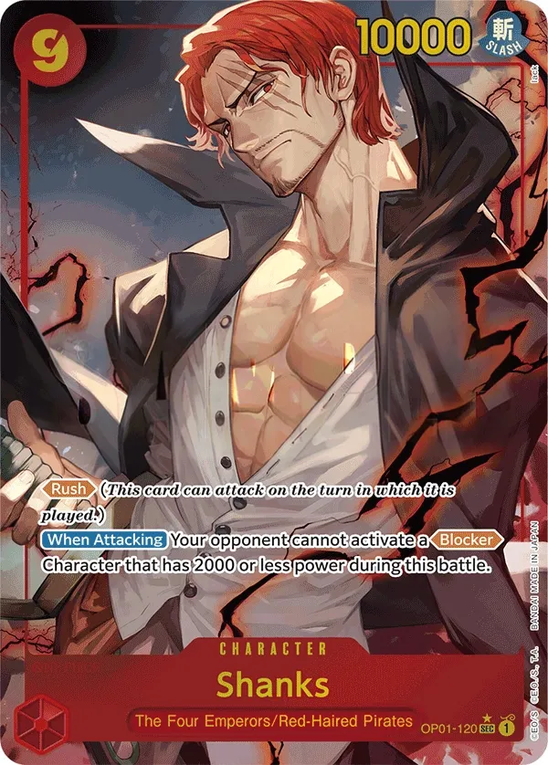 Romance Dawn 영어판 Shanks OP01-120 · 패럴렐 5 카드 앞면