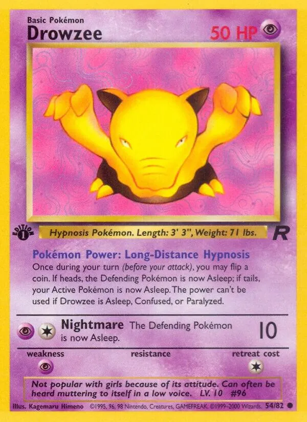 Team Rocket 英語版 Drowzee 54 カード表面