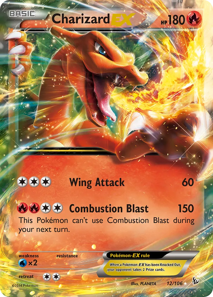 XY—Flashfire 영어판 Charizard-EX 12 카드 앞면