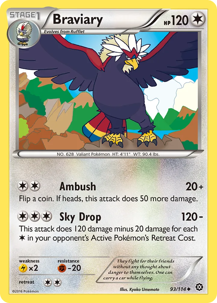 XY—Steam Siege 英語版 Braviary 93 カード表面