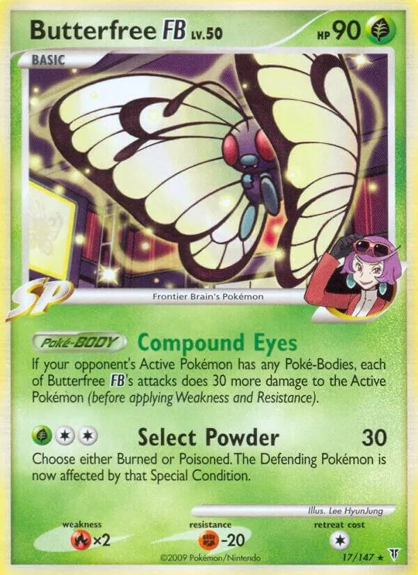 Platinum—Supreme Victors 영어판 Butterfree FB 17 카드 앞면