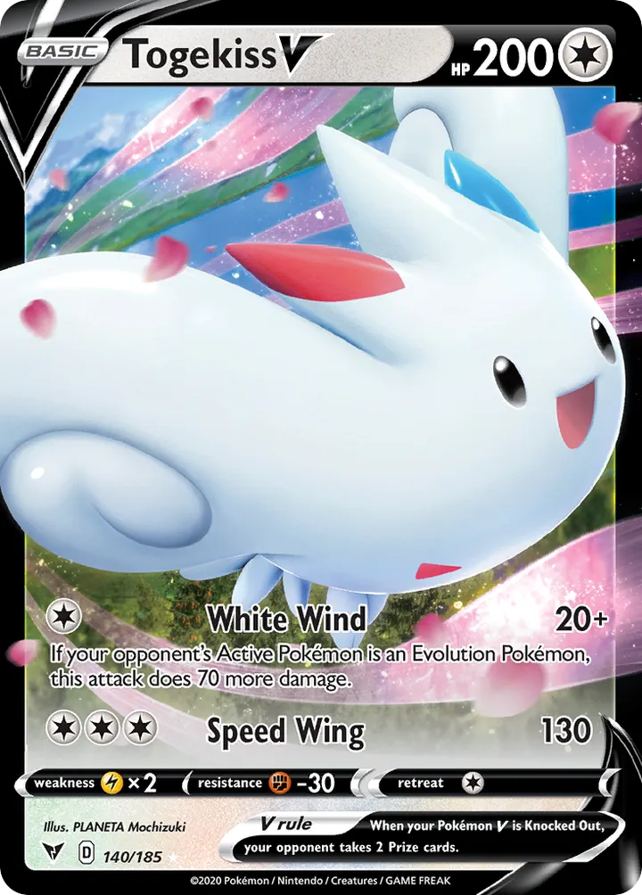 Sword & Shield—Vivid Voltage 영어판 Togekiss V 140 카드 앞면
