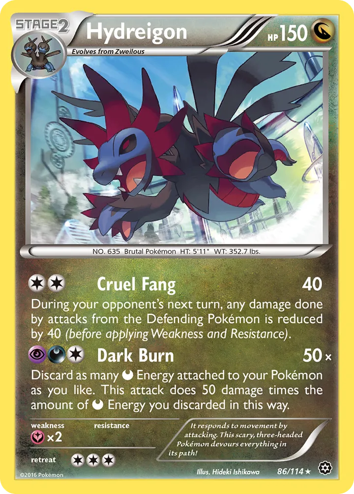 XY—Steam Siege 英語版 Hydreigon 86 カード表面