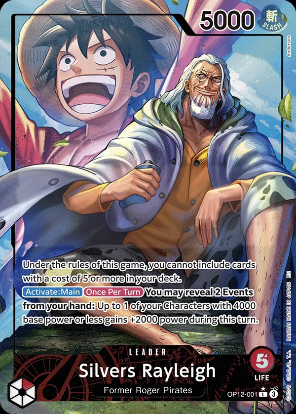 Legacy of the Master 영어판 Silvers Rayleigh OP12-001 · 패럴렐 카드 앞면