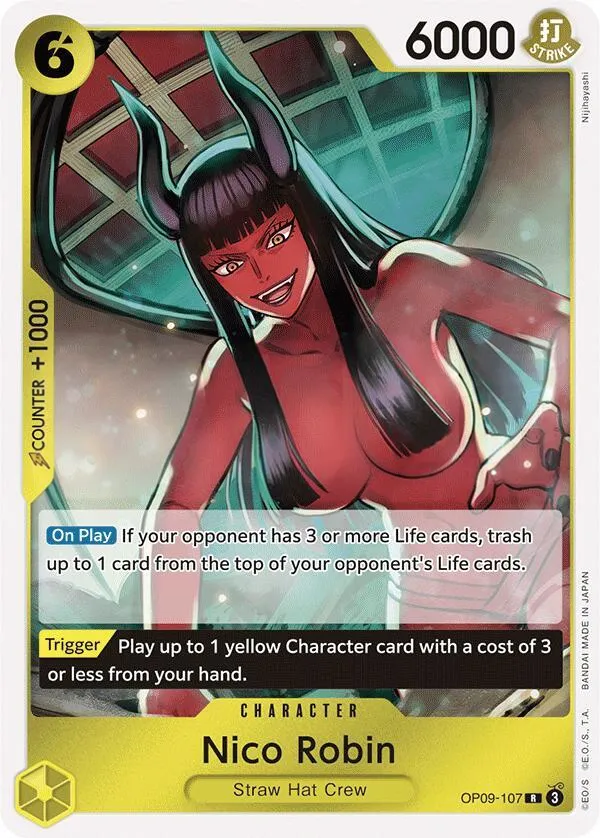 Emperors in the New World 영어판 Nico Robin OP09-107 카드 앞면