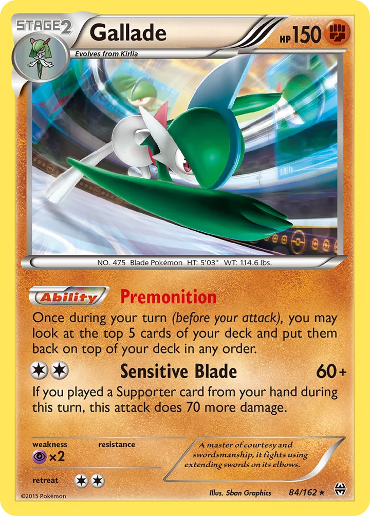 XY—BREAKthrough 영어판 Gallade 84 카드 앞면