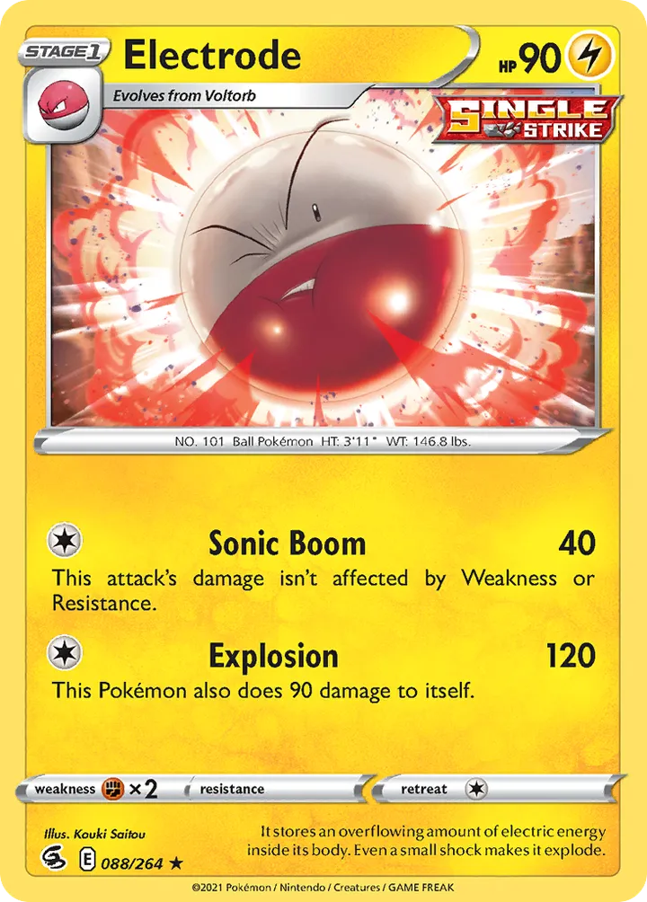 Sword & Shield—Fusion Strike 영어판 Electrode 88 카드 앞면
