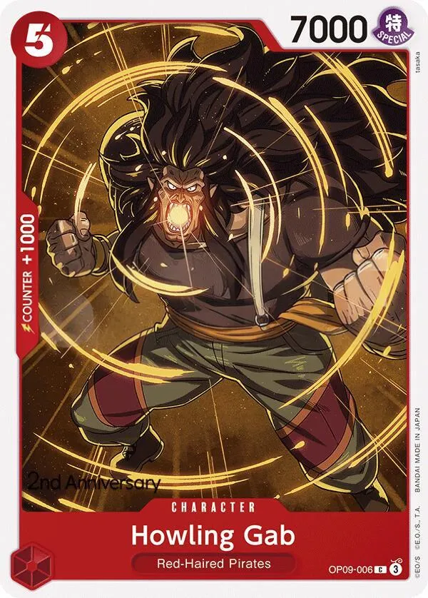 Emperors in the New World 영어판 Howling Gab OP09-006 · 기념 대회 카드 앞면