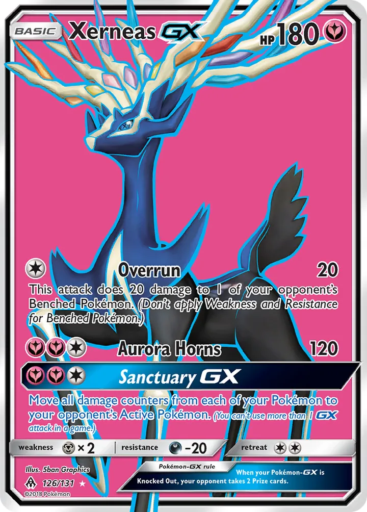 Sun & Moon—Forbidden Light 영어판 Xerneas-GX 126 카드 앞면