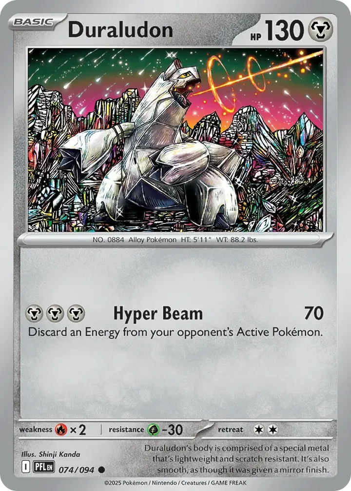 Mega Evolution—Phantasmal Flames 英語版 Duraludon 74 カード表面