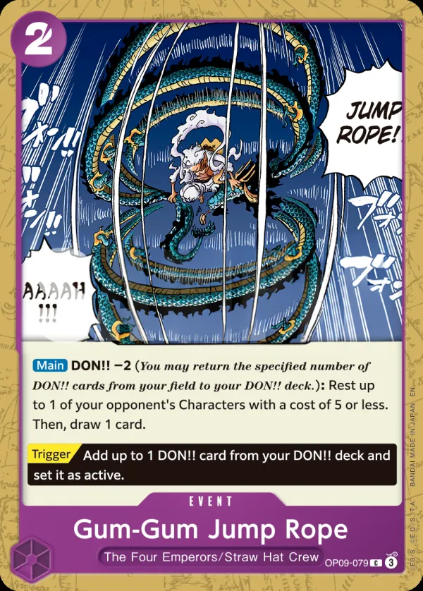 Emperors in the New World 英語版 Gum-Gum Jump Rope OP09-079 · 再録 カード表面