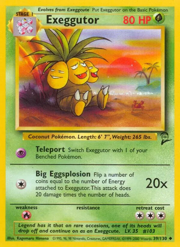 Base Set 2 영어판 Exeggutor 39 카드 앞면
