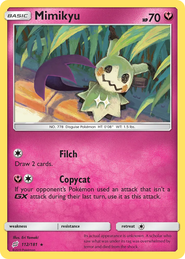 Sun & Moon—Team Up 영어판 Mimikyu 112 카드 앞면