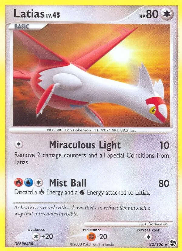 Diamond & Pearl—Great Encounters 영어판 Latias 22 카드 앞면