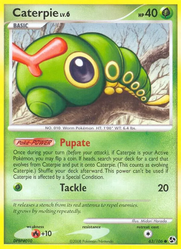 Diamond & Pearl—Great Encounters 영어판 Caterpie 63 카드 앞면