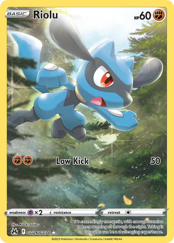 Crown Zenith 영어판 Riolu GG26 카드 앞면