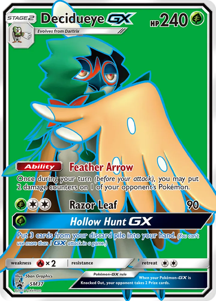 SM Black Star Promos 영어판 Decidueye-GX SM37 카드 앞면